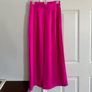 Bright pink wide leg pants